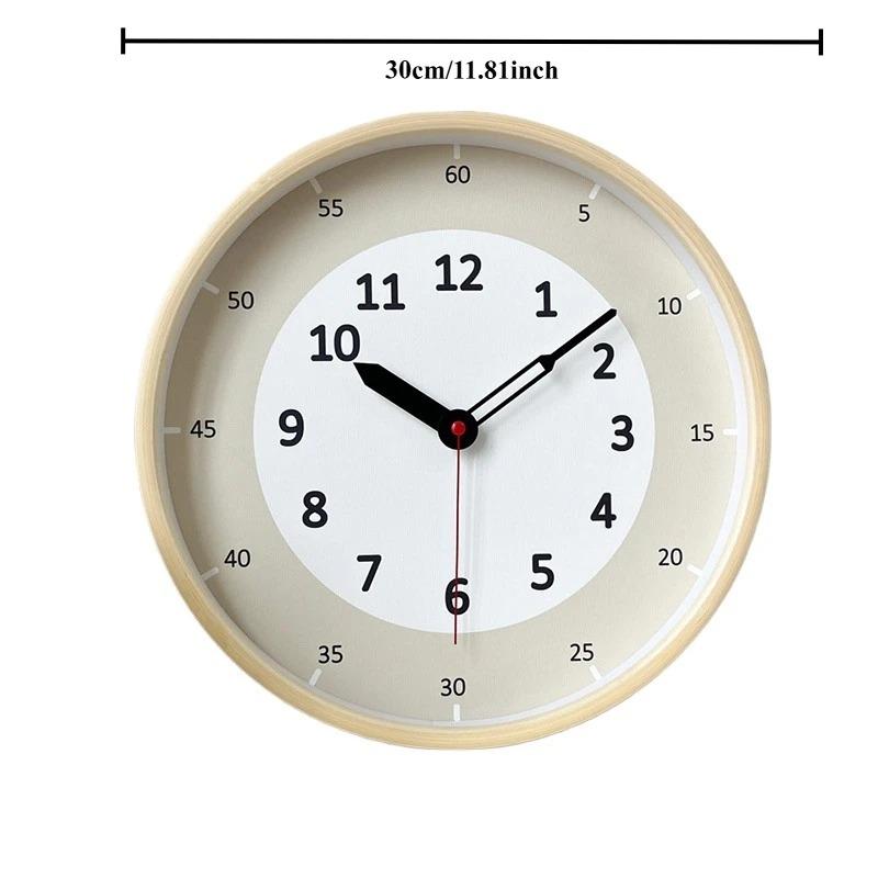 Simple Wall Clocks Modern Creative Silent Clock Living Room Study Solid Wood Clocks Early Childhood Education Cartoon Clock