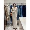 Beautiful Rich Daughter Long Deep V-neck Sweater with Knitted Bottoming Dress for Women's Autumn and Winter