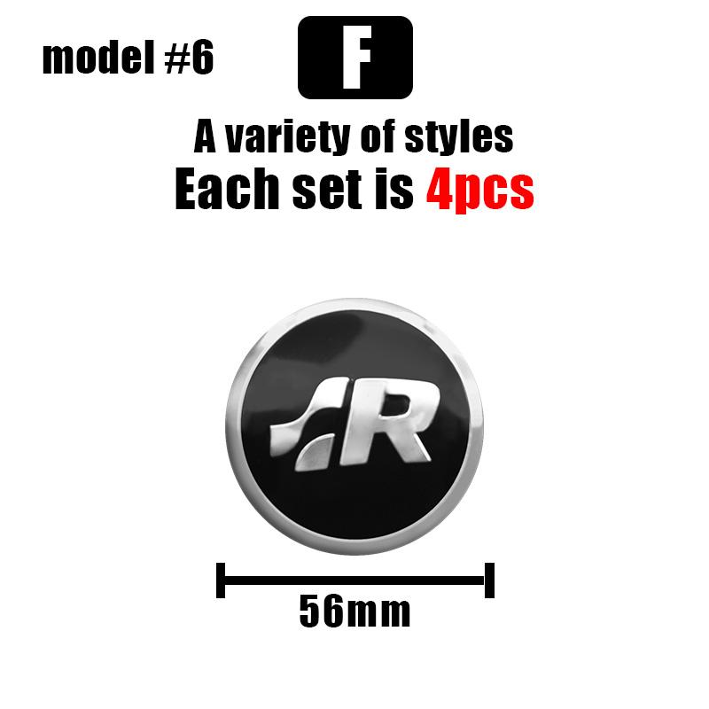 4 Stück 56/60/65mm Volkswagen Auto Radnabenkappe Aufkleber Radkappe Für VW R Golf Touran Octavia Motion GTI Polo Auto Zubehör