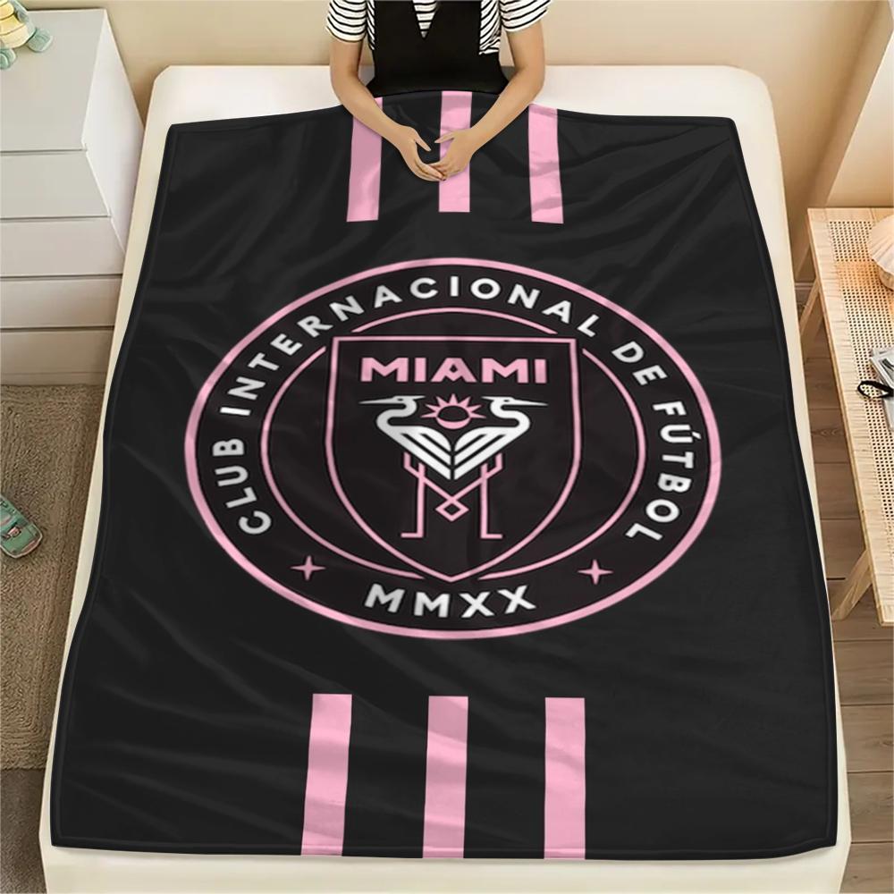 1 Stück Inter Miami CF Aufdruck Flanelldecke, Hohe Qualität, Bequem für Alle Jahreszeiten, Heimdekoration, Wärme und Komfort, Perfekt für Weihnachtsgeschenke