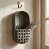 Woven Wood Basket Arched Top Wooden Wall Basket Home Storage Shallow Profile Rustic