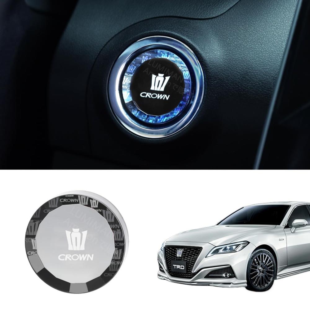 Lumiman Кнопка запуска двигателя с ключом для Toyota Crown, Хрустальная крышка кнопки запуска двигателя, Crown 210 220