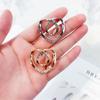 Women Gift Geometric Fashion Jewelry Crystal Love Heart Brooch Shawl Clip Scarf Buckle Scarf Ring