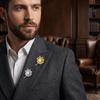Stainless Steel Blowball Brooch Luxury Suit Badge Pin Trendy Women Brooch  Suit Collar