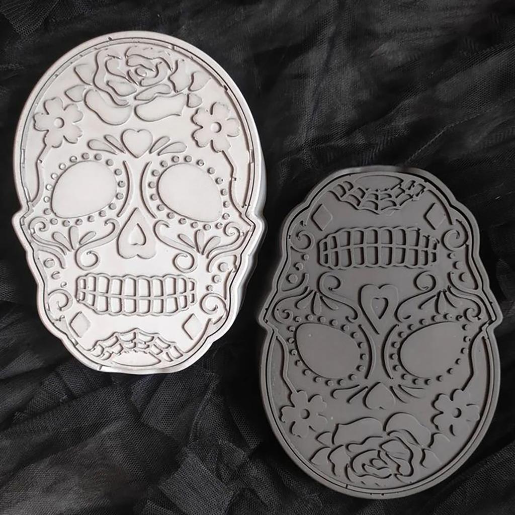With Cover Skull Box Silicone Molds DIY Cement Gypsum Skull Head Storage Jar Pottery Mould Making Jewelry Box Home Decoration
