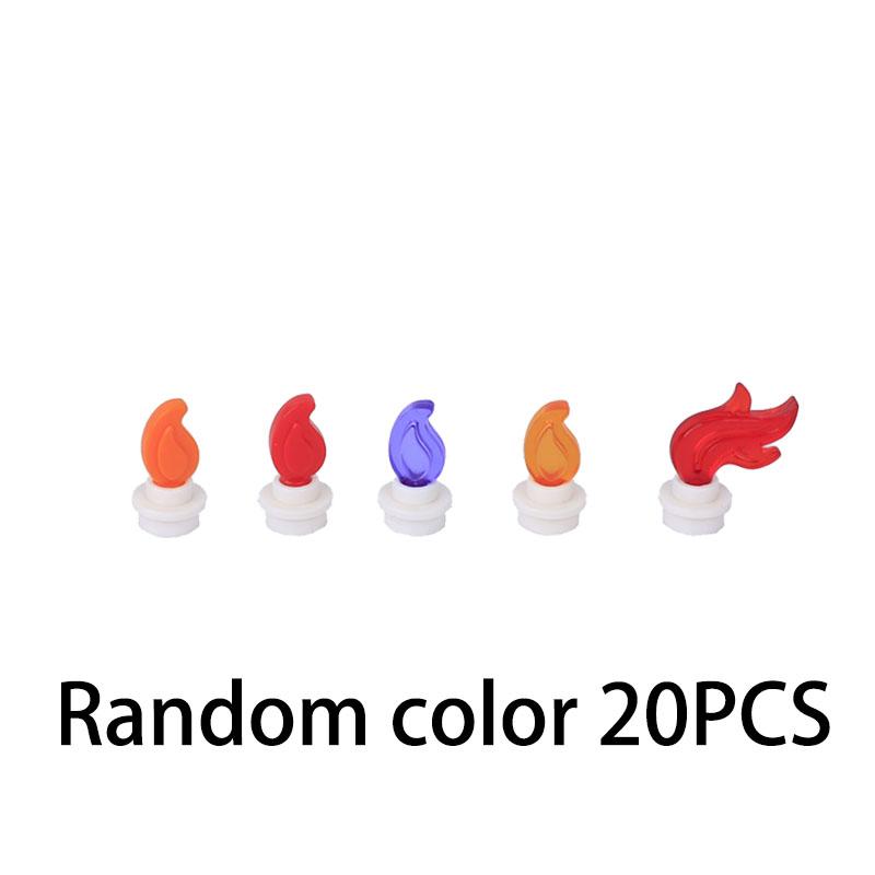 MOC Building Block Liquid Blood  Pool Milk Ice Cube Snowflakes Flame Candles Fire Campfire Accessories DIY Toy Model Bricks A041