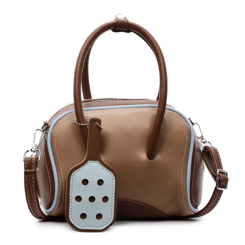 

Hand Carry Bowling Bag Women s New Trendy Fashion Contrast Color Pillow Bag One Shoulder Crossbody Bag хаки