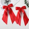 LuSeren 2 PCS Double Layer Hair Bows Red Hair Ribbon Clips Ponytail Holder Accessories for Women Girls Toddlers Teens Kids