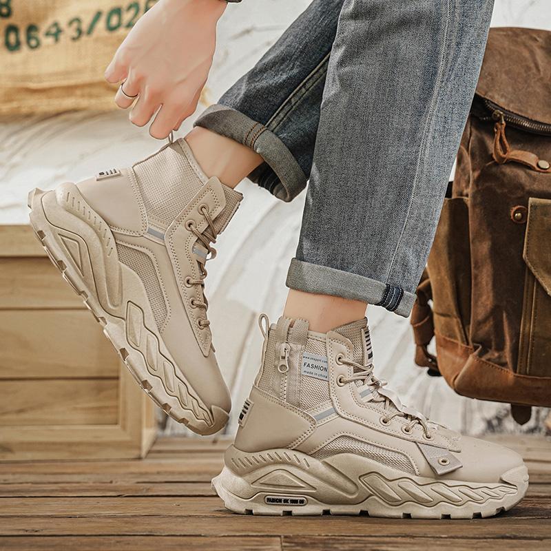 Autumn Men's High Boots  Comfortable Training Botas Mens Outdoor Waterproof Non-slip Desert Combat Boots Botas Para Hombre