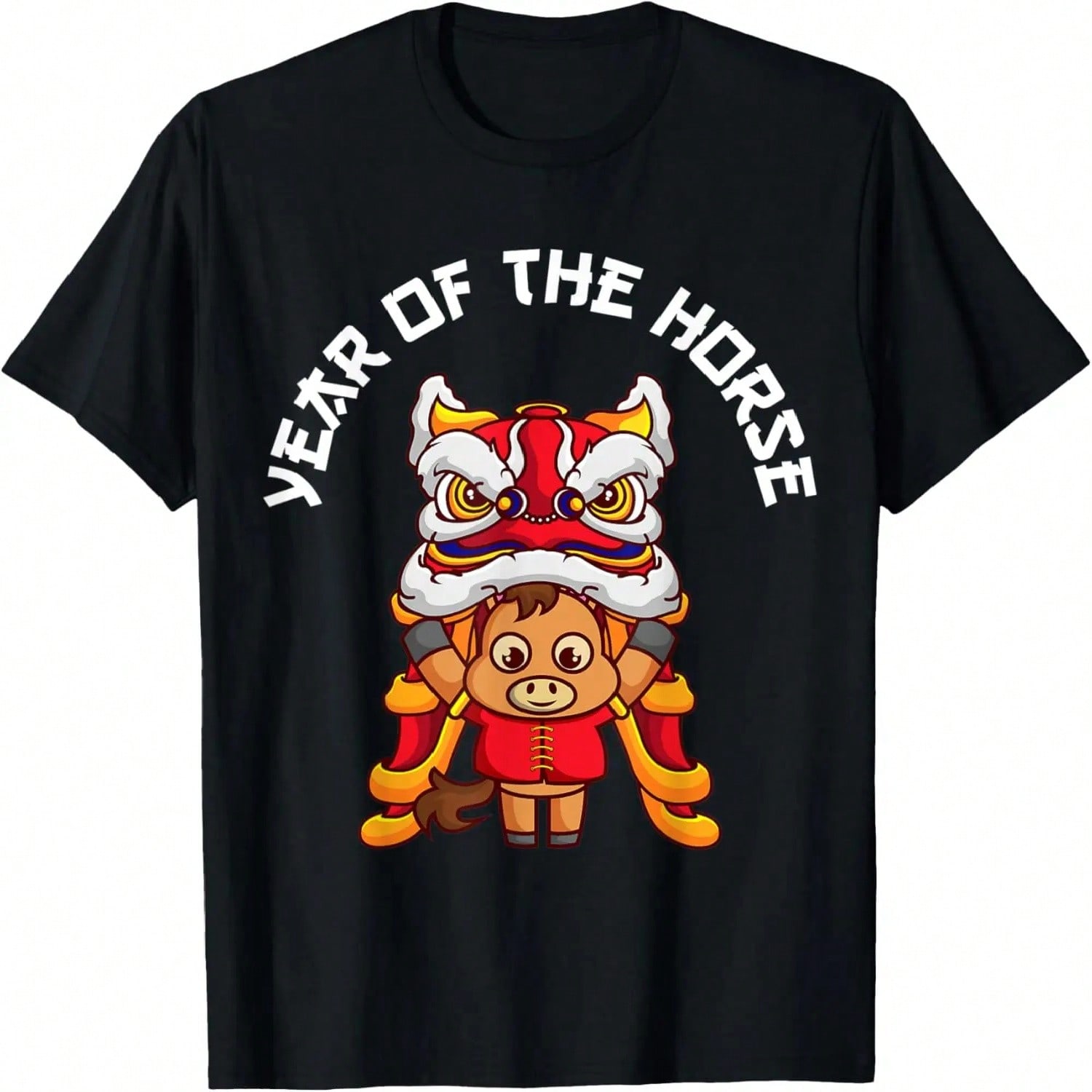 Year Of The Horse Chinese Zodiac Lunar New Year Lion Dance T-Shirt S