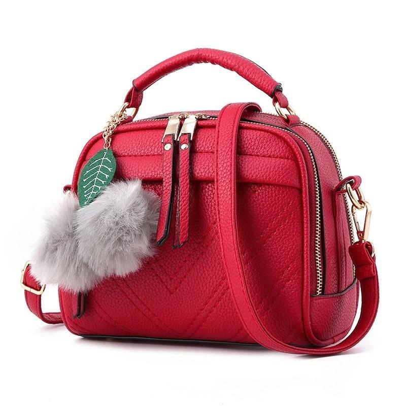 Street Fashion Pu Material Small Square Bag With Car Line Decoration And Zipper Closure