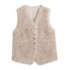 Women's Lamb Fur Vest Leather and Fur Integrated Warm Vest Spring and Autumn Fashionable Outer Vest Jacket