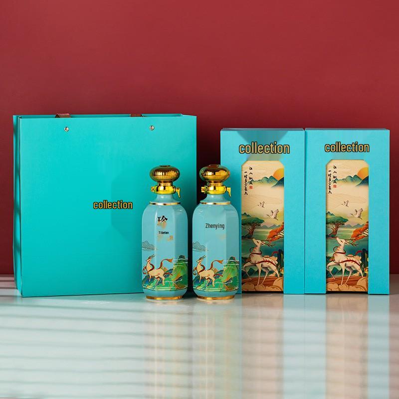 Jingdezhen Ceramic Baijiu Bottle Set: One Jin Capacity, Sealed Empty Bottle, Ancient Style Gift Box