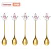 1-10pz Natale Acciaio Inossidabile Posate Cucchiaino Mescolabarbe Babbo Natale Cucchiaino da Dessert Utensili da Cucina Regalo Festivo Stoviglie