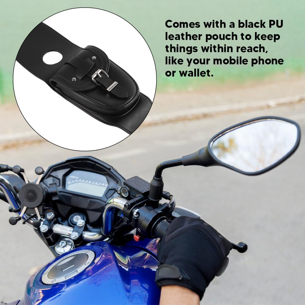 Motorcycle Tank Bag PU Leather Sportbike Phone Pouch Case Black Oil Fuel Tank Bag Waterproof Dash Console Center Pouch Motorbike Bag Fit for XL 883