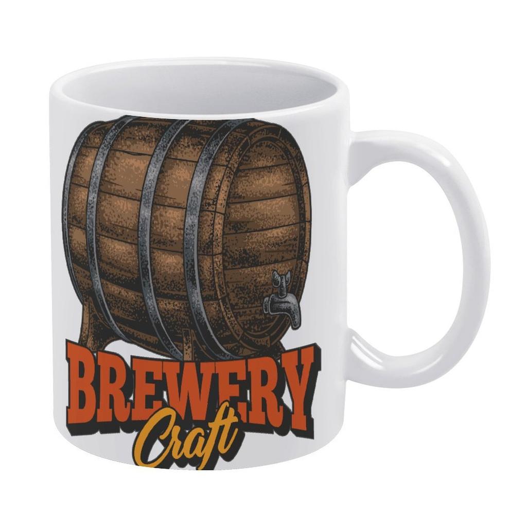 1pc 11oz Ceramic Beer Lover Mug with Double-Sided Print, Everyday Cup for Home Kitchen