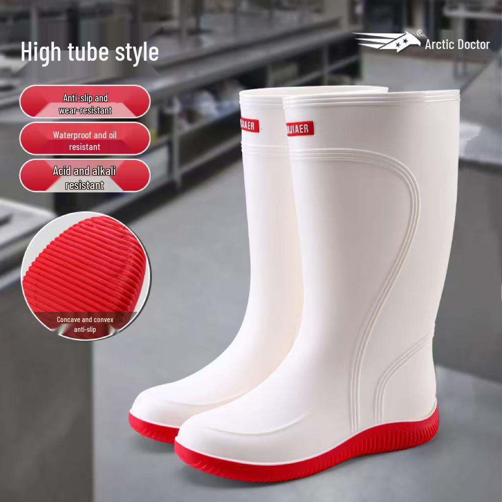 DR. ARCTIC Unisex High-Top Waterproof Rain Boots - Warm Rubber Work Shoes 41