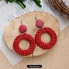 New summer bohemian retro vacation grass vine woven earrings femininity long island beach wooden earrings