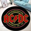 3D Rock Band AC/DC Retro Printed Round Carpet Bedroom Beautiful Carpet Non -slip Door Pad Floor Mats Area Rug Birthday Gift