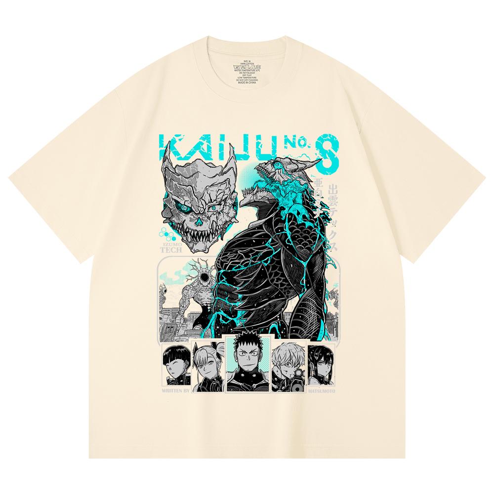 

230 Gsm 100% Cotton Kaiju No 8 V1 Print Unisex Heavy Cotton T Shirt XS абрикосовый