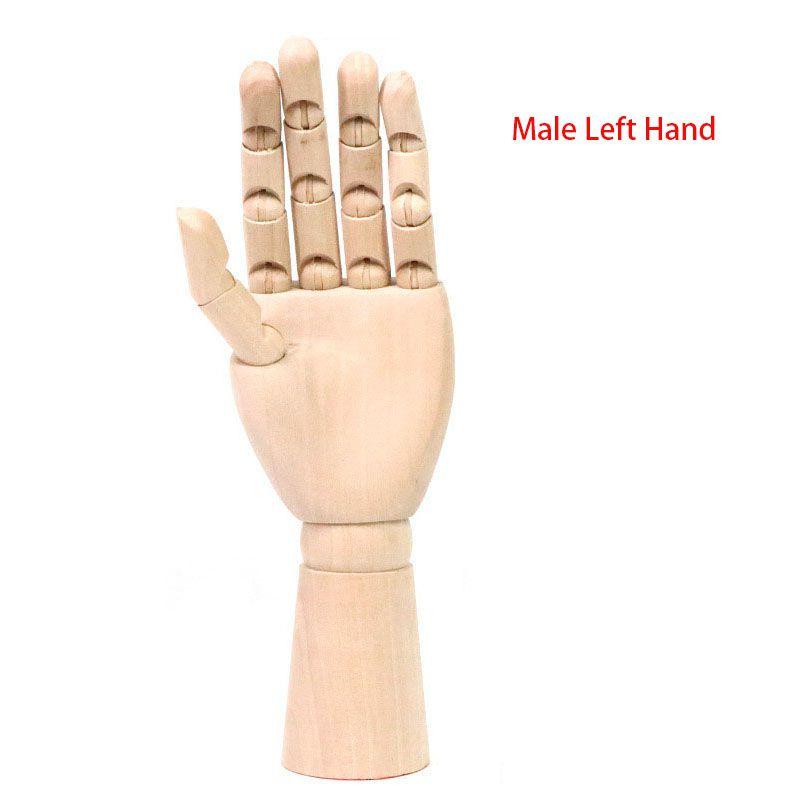 Right Left Wooden Hand Model Sketching Drawing Jointed Movable Fingers Mannequin