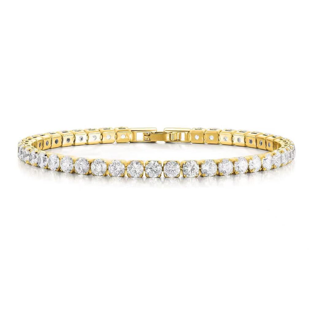 Hot 925 Sterling Silver Tennis Bracelet Crystal Luxury 5A Zirconia Women Fashion Simple Engagement Wedding Charm Jewelry