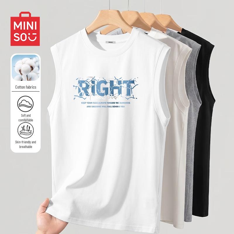 

MINISO Men s Pure Cotton Sleeveless Vest 3XL
