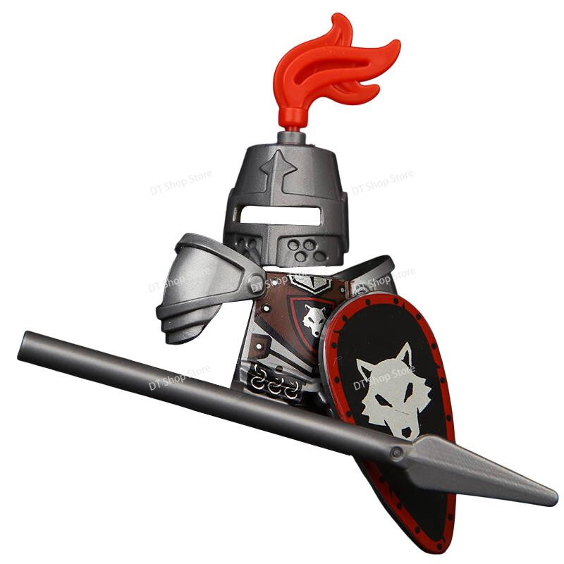 Medieval Ancient Castle Green Dragon Raven Knights Armour Assemble Scene Building Block Figures Children's Bricks DIY Toys Gifts