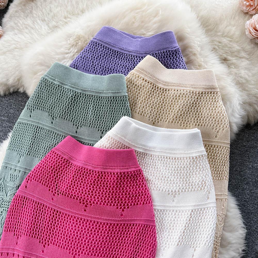 Autumn and Winter New Korean Medium-length Paragraph Elastic Hip Hook Flowers Wisp Niche Irregular Half-body Skirt