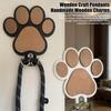 Wooden Dog Paw Wall Mounted Hook Rustic Pet Leash Holder Hook Multifunctional Key Organizer for Farmhouse Indoor Hallway Room Decor