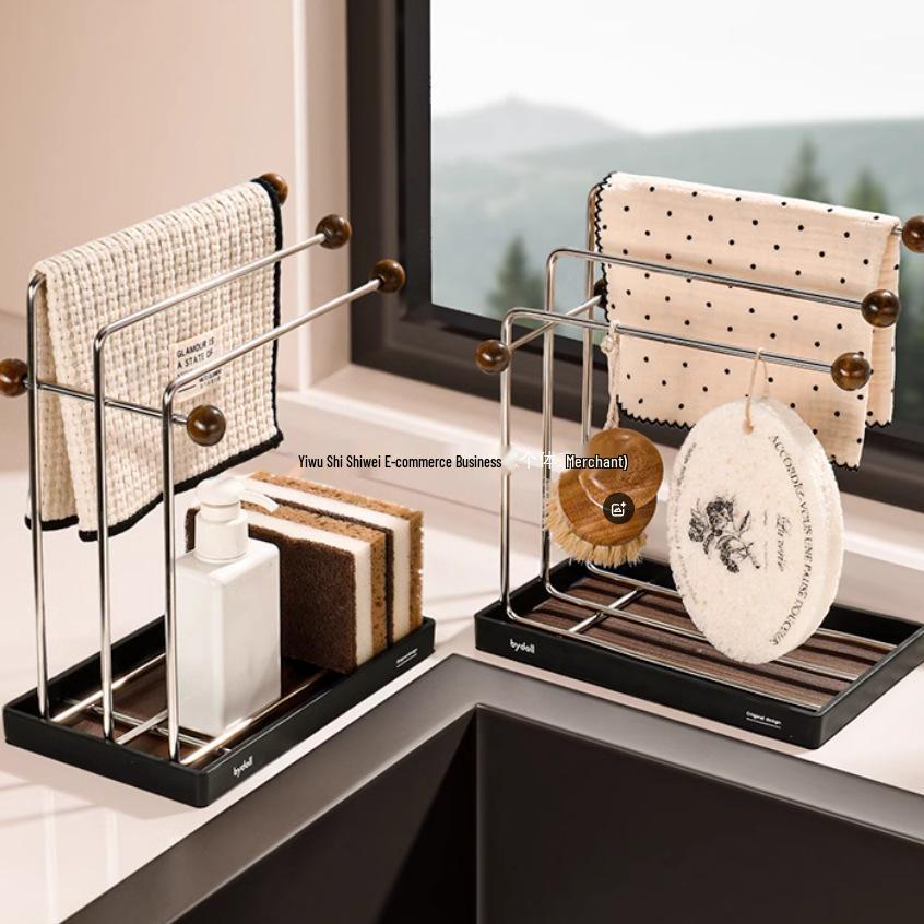 Porta asciugapiatti da bancone in acciaio inossidabile - Design sospeso a bordo stretto per cucina.