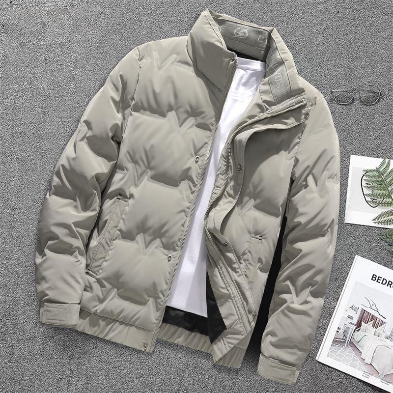 

Men s Winter Casual Slim Down Jacket, Short Thickened Stand Collar for Warmth 2XL (120-135 kg)