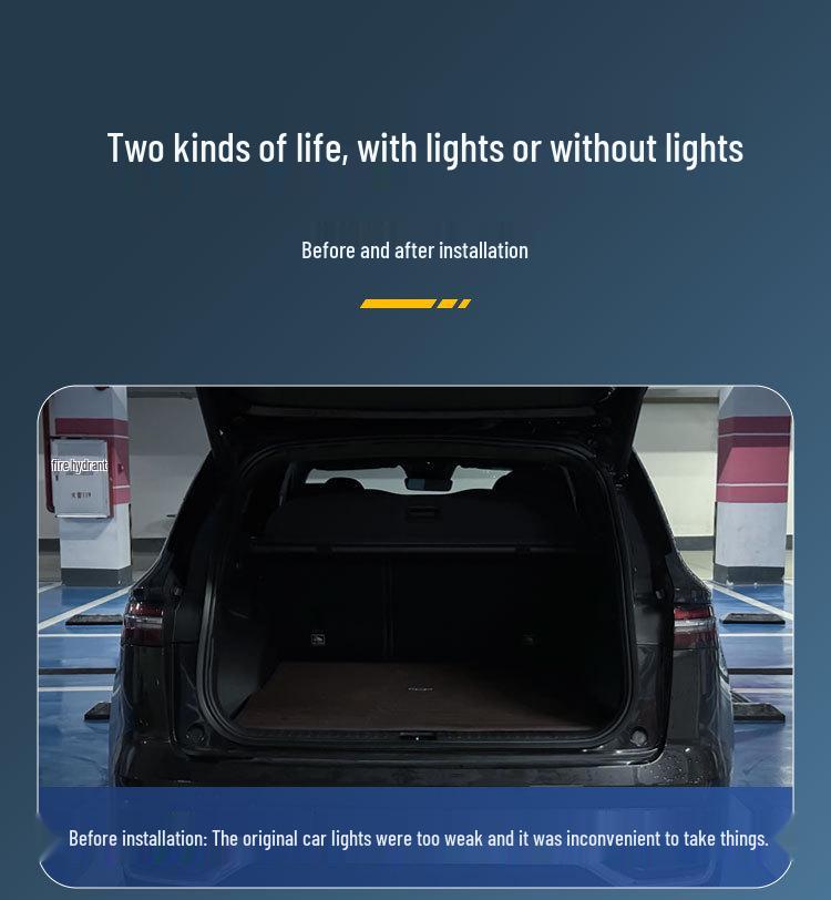 Compatible with Geely Xingyue L, Binyue, Boyue L, and Xingyao 8: Ambient LED Trunk and Tail Box Light.
