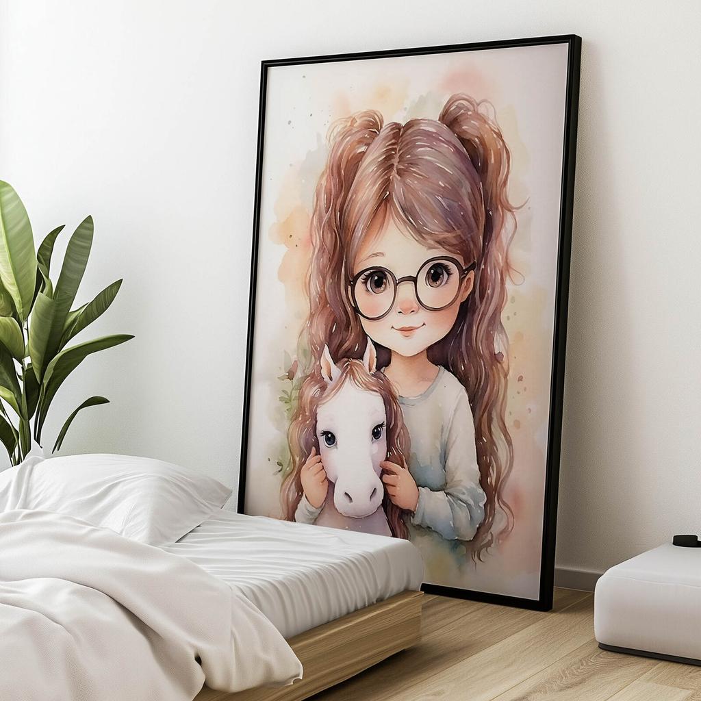 Dziewczynka Z Konikiem Dziewczynka Z Konikiem, 70X100 Cm, Bez Ramy, Papier Matowy 230 Gsm