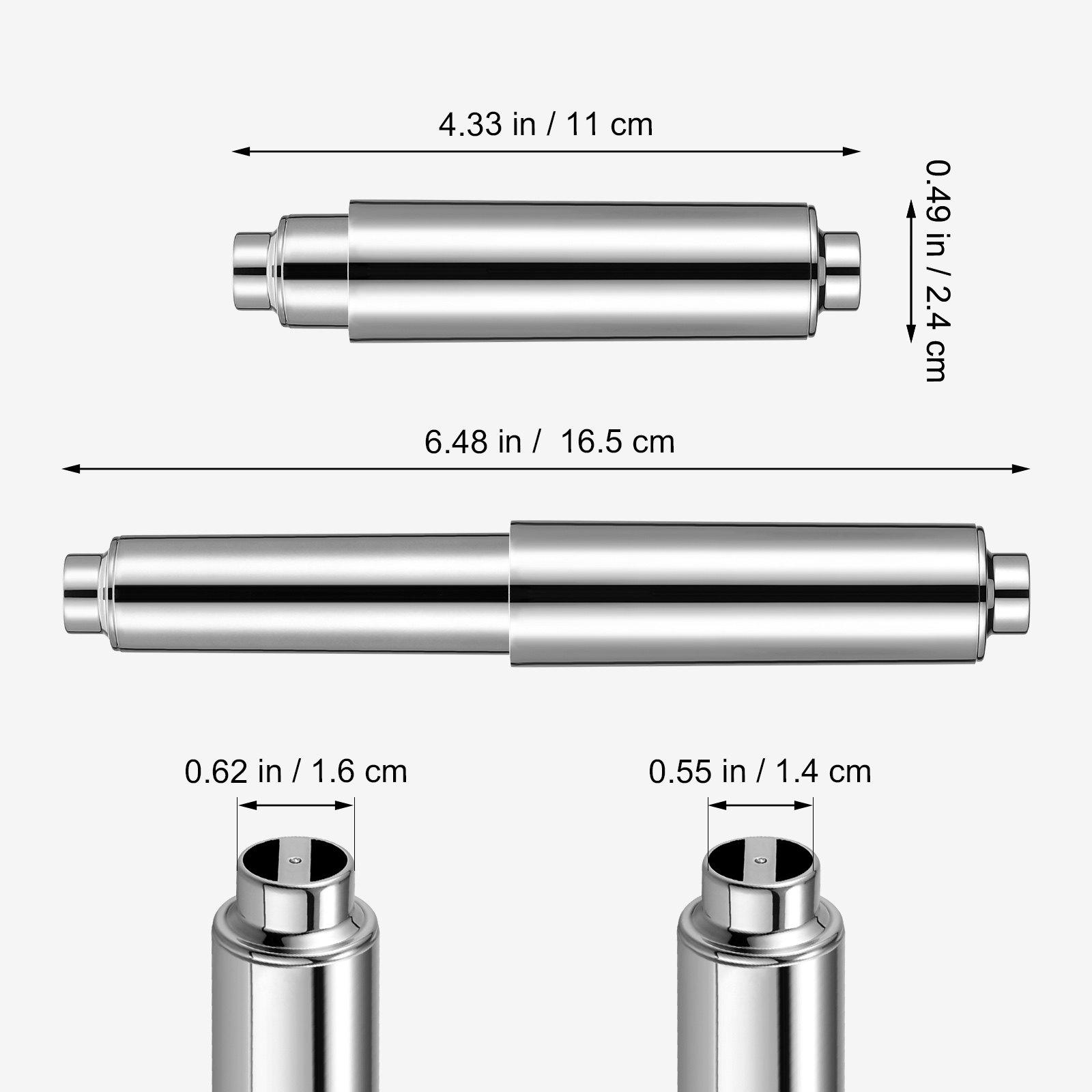 

2Pcs Toilet Paper Roller ABS Adjustable 110-165Cm Bathroom Tissue Roll Holder Paper Spring Rod for Home Hotel серебряный