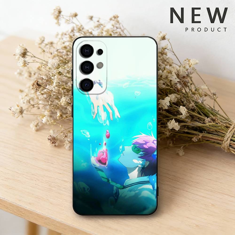 S-Saiki Anime Kusuo Phone Case For Samsung S26,25,24,23,22,30,21,10,9,Ultra,Plus,Lite Black Soft Case