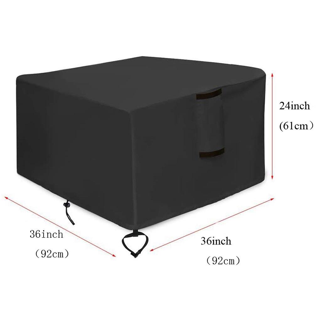Gas Fire Cover Square - 36x36x24 Inch Waterproof Anti-UV Heavy Duty for Patio