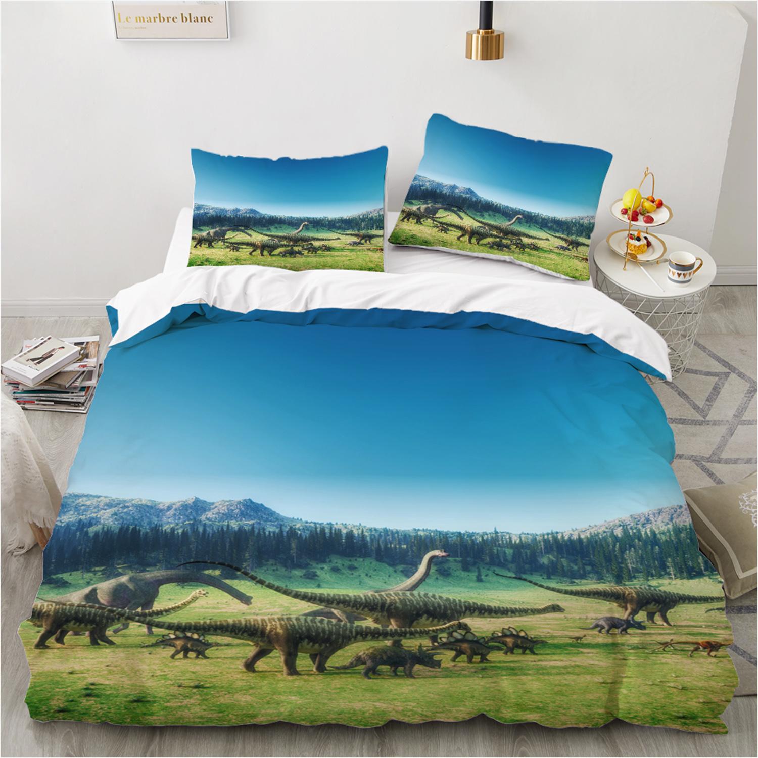 

Cartoon T-Rex Duvet Cover Set 140x200 240x220cm - Boys Bedding Set with Pillowcases Soft Fiber Bed Linen for Kids Youth 240x220 (65x65cm x2
