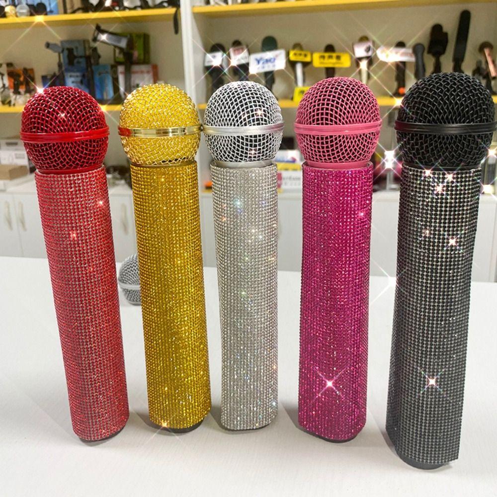 Wireless Microphone Microphone Decorative Sleeve Gold Silver Mic Handle Sleeve  For Disco