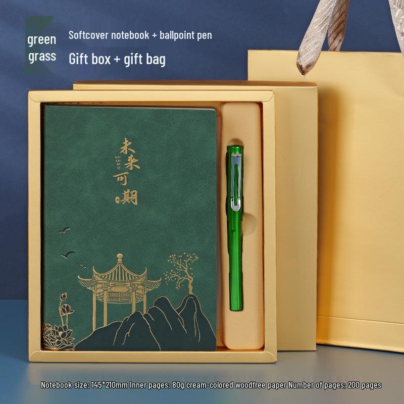 Chinese Style A5 Sheepskin Notebook Gift Set with Custom Logo