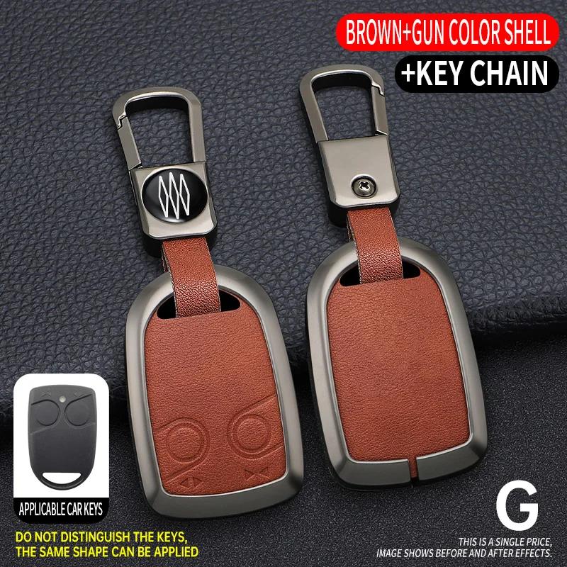Zinc Alloy Leather Car Remote Key Case Cover Holder Shell For DAF XF 105 106 CF Euro XG IF Truck Keyless Keychain Accessories