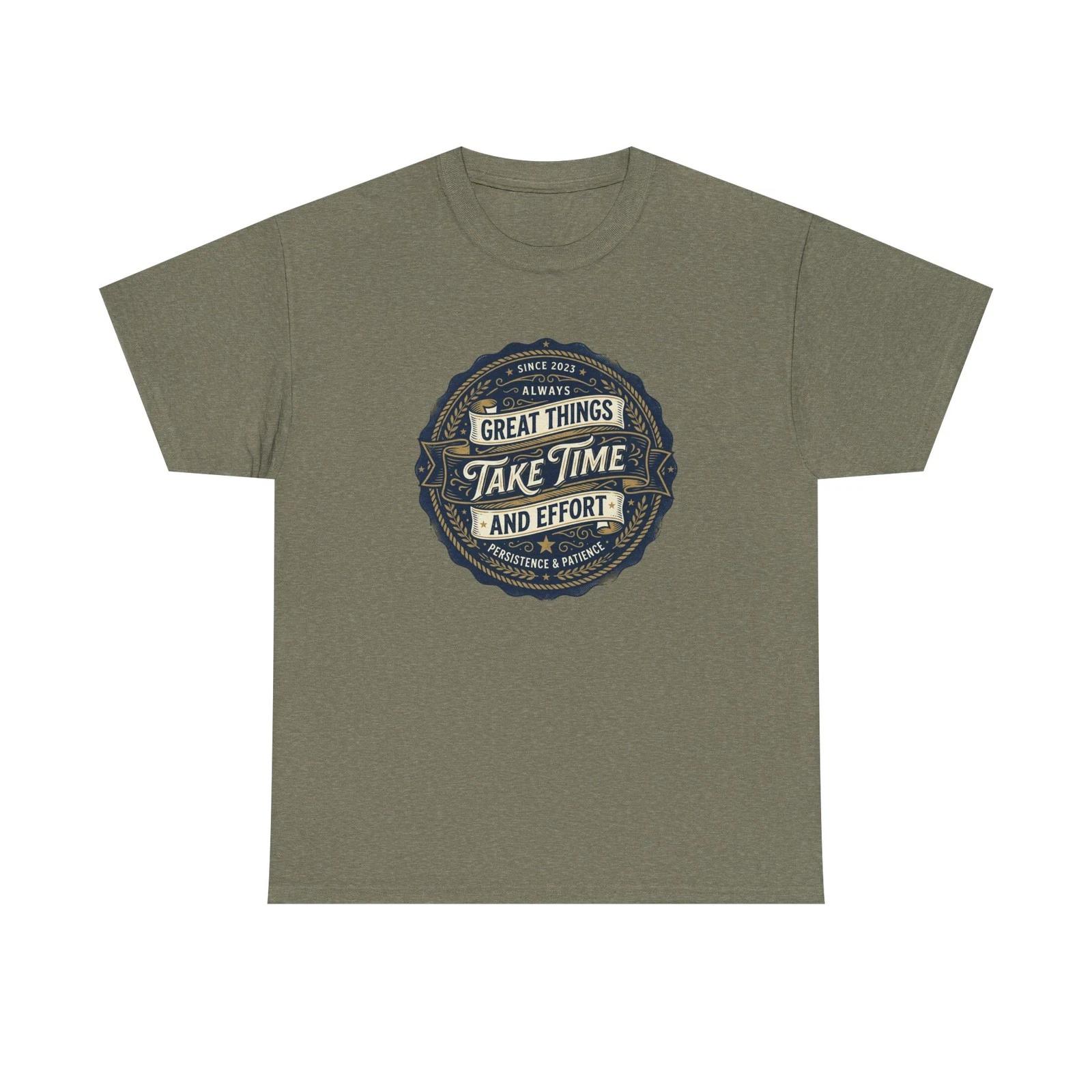 Great Things Take Time tee | Vintage motivational typography T shirt L