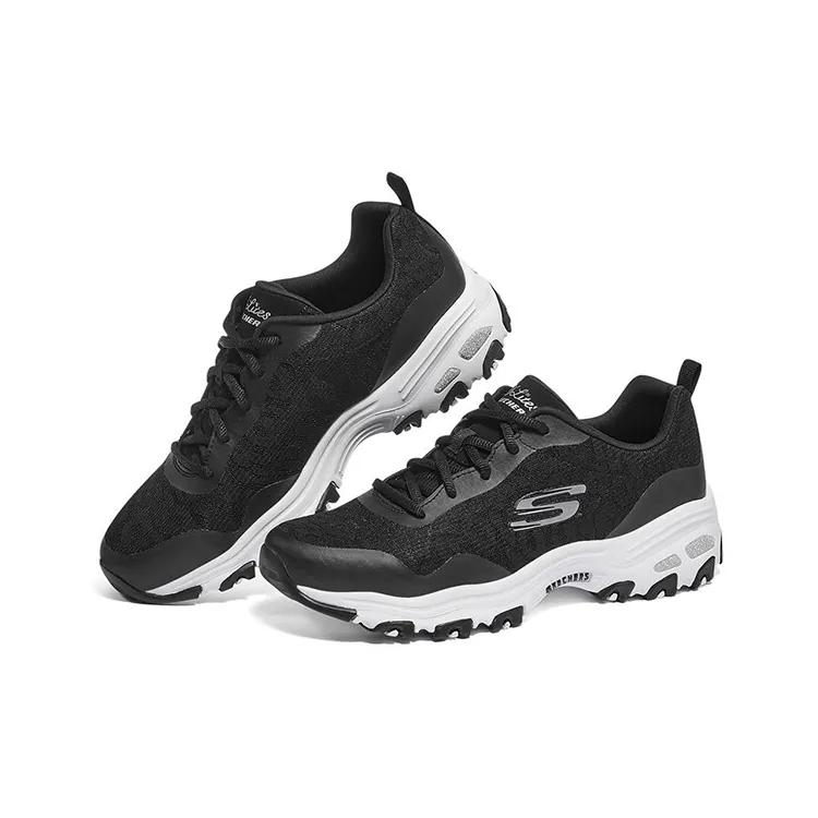 Skechers D'Lites 1.0 Low Dad Shoes Gs Black / White Women's (Unisex) Chunky Sneakers 896027 BKW