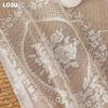 1PC LOZUJOJU French White Lace Curtain Retro Palace Style Sheer Curtain Solid Color Tulle for Living Room Bedroom Balcony Home Decor