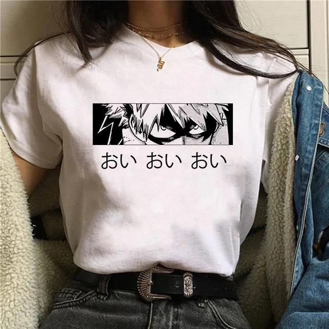 Manga Cute My Hero Academia Anime T Shirt Women Boku No Hero Academia T-shirt Bakugou Himiko Toga Tees Anime Deku Tshirt