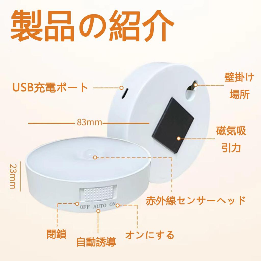 Motion-activated, USB rechargeable, adjustable, magnetic and adhesive type, indoor LED sensor light, automatic onoff, night light, footlight,