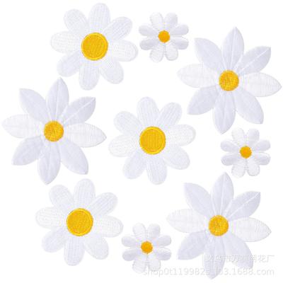 Flower Embroidery Cloth Sticker Bag Decoration Computer Embroidery Label Small White Flower Embroidery Chapter Boy Ironing Cute Flower Patch