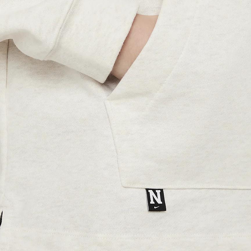 Nike Dri-FIT Athletics Solid Color Hooded Casual Long Sleeve Kids tops Light-Red Brown DX5374-104