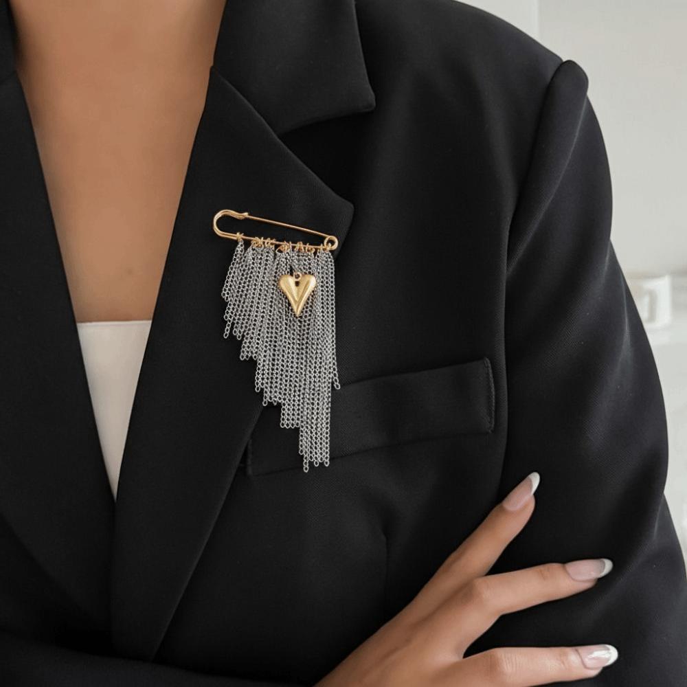 Handmade Chain Brooches Multi-Layer Pin Jewelry Ins Women's Tassels Brooches  Stylish Accessories