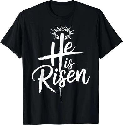 He Is Risen Jesus Cross for Religious Christian Easter T Shirt
